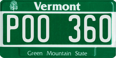 VT license plate POO360