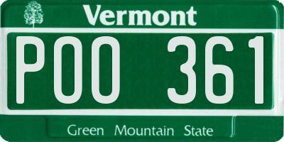 VT license plate POO361