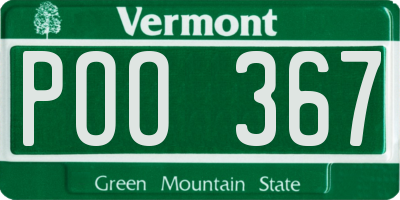 VT license plate POO367