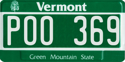 VT license plate POO369