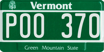 VT license plate POO370