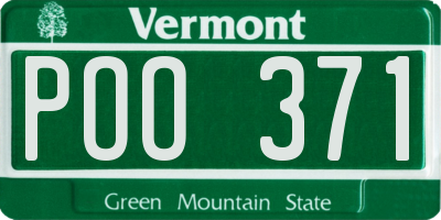 VT license plate POO371