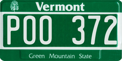VT license plate POO372