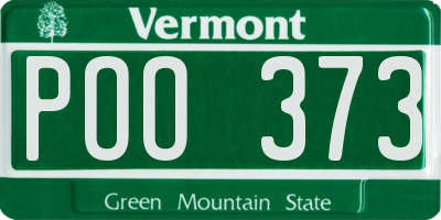 VT license plate POO373