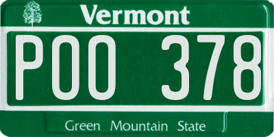 VT license plate POO378