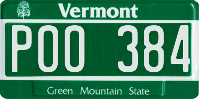 VT license plate POO384