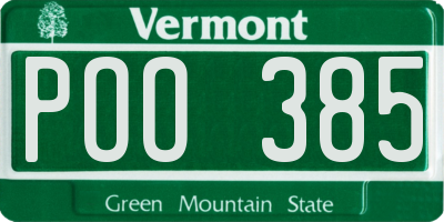 VT license plate POO385