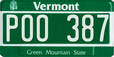 VT license plate POO387