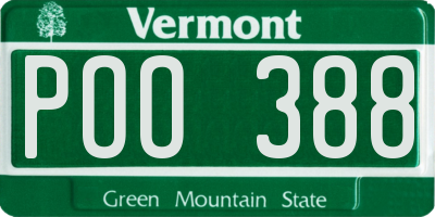 VT license plate POO388
