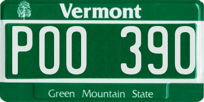 VT license plate POO390