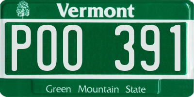 VT license plate POO391