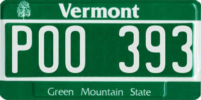 VT license plate POO393