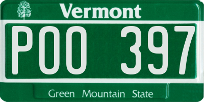 VT license plate POO397