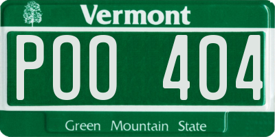 VT license plate POO404