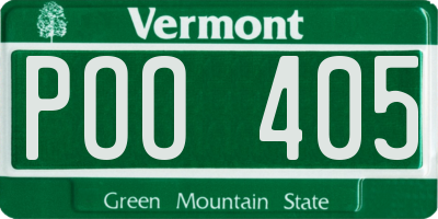 VT license plate POO405