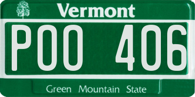 VT license plate POO406