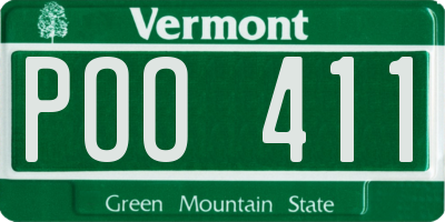 VT license plate POO411