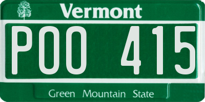 VT license plate POO415