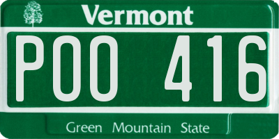VT license plate POO416