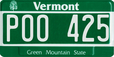VT license plate POO425