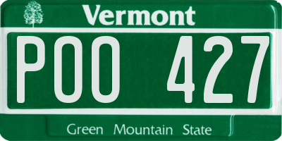 VT license plate POO427
