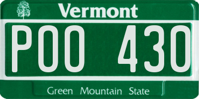 VT license plate POO430