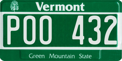VT license plate POO432