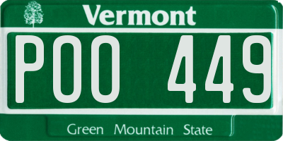 VT license plate POO449