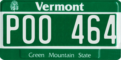 VT license plate POO464