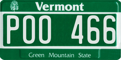 VT license plate POO466