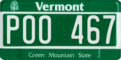 VT license plate POO467