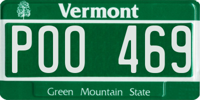 VT license plate POO469