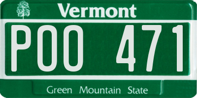 VT license plate POO471