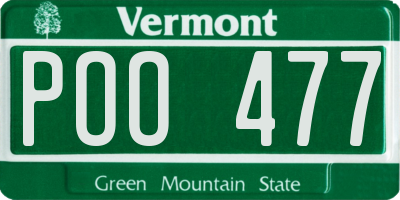 VT license plate POO477