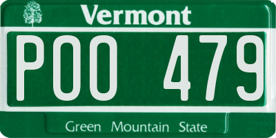 VT license plate POO479