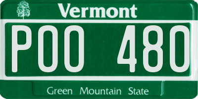 VT license plate POO480