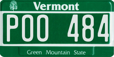 VT license plate POO484