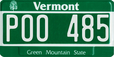 VT license plate POO485