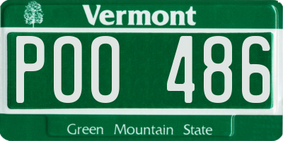 VT license plate POO486