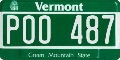 VT license plate POO487