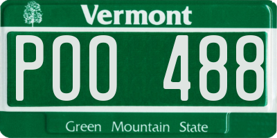 VT license plate POO488