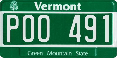 VT license plate POO491