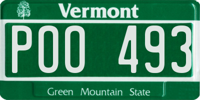 VT license plate POO493