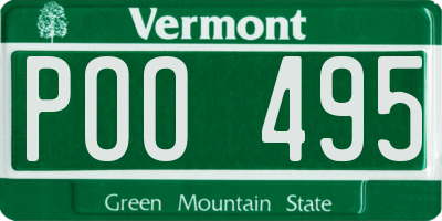 VT license plate POO495