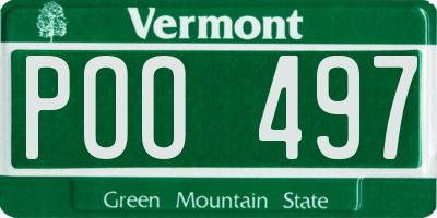 VT license plate POO497