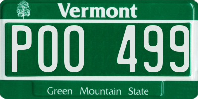 VT license plate POO499