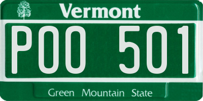 VT license plate POO501