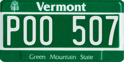 VT license plate POO507