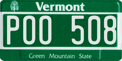 VT license plate POO508