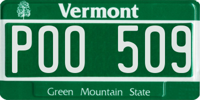VT license plate POO509